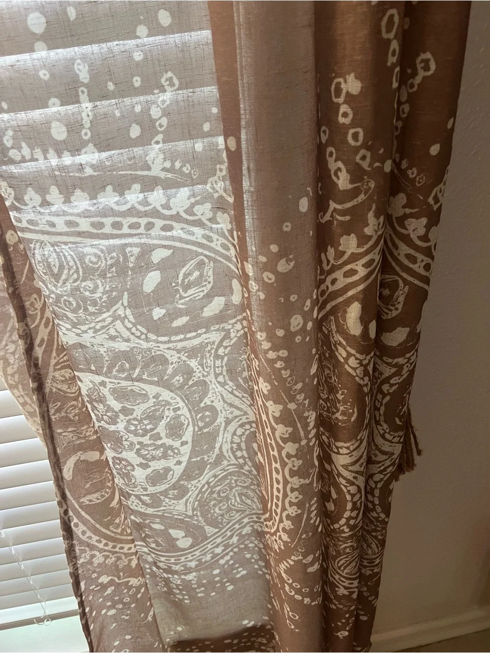 Boho Sheer Paisley Window Curtain Panel